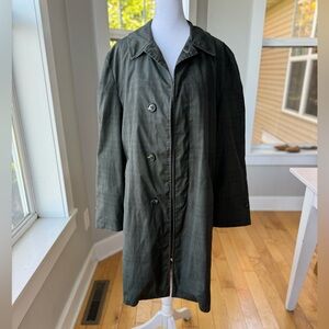 Vintage Towncraft by Penney’s Olive Green Plaid Trench Coat Size 40